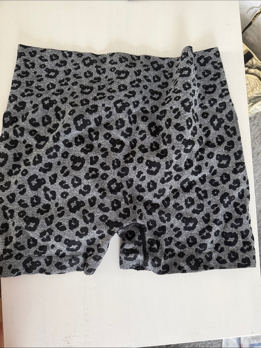 Gray Cheetah Biker Shorts